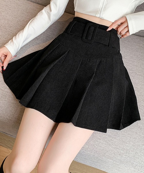 【新品未使用】FairLiar ベルトセットハイウエストプリーツスカート セール】 ハイウエストプリーツスカート （ロング・マキシ丈