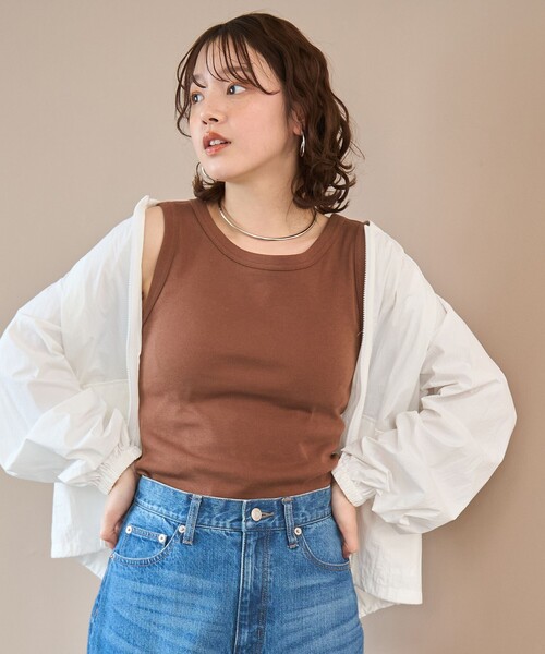 coen（コーエン）の「【再入荷・新色登場】ベーシックフライスタンクトップ（タンクトップ・レディース・モカ/ブラック/その他2/その他1/オフホワイト/ナチュラル・L/M）」の8枚目の写真