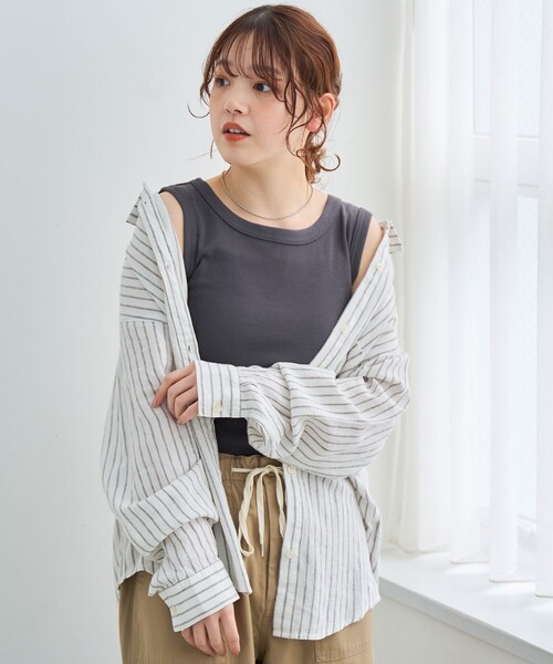 coen（コーエン）の「【再入荷・新色登場】ベーシックフライスタンクトップ（タンクトップ・レディース・モカ/ブラック/その他2/その他1/オフホワイト/ナチュラル・L/M）」の9枚目の写真