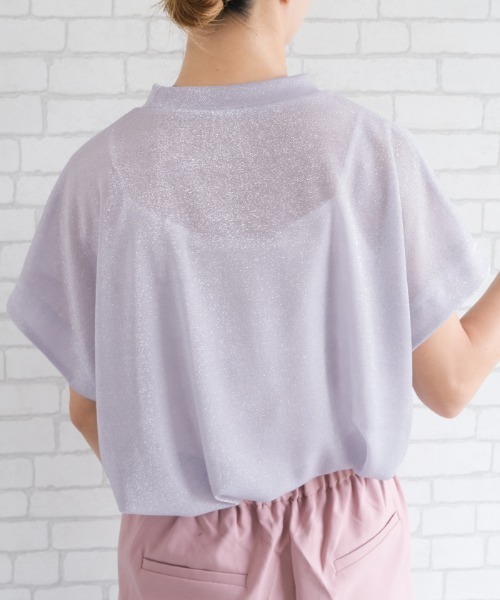 aquagarage(アクアガレージ)の「ラメフレンチスリーブカットソー(Tシャツ/カットソー・レディース・ラベンダー/ベージュ系その他・M)」の5枚目の写真