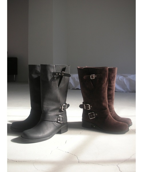 Didot.showroom（ディドット ショールーム）の「【DIDOT.】バイカーミドルブーツ（ブーツ・レディース・ブラウン/ブラック・23cm/24cm/25cm/22.5cm/23.5cm/24.5cm）」の2枚目の写真