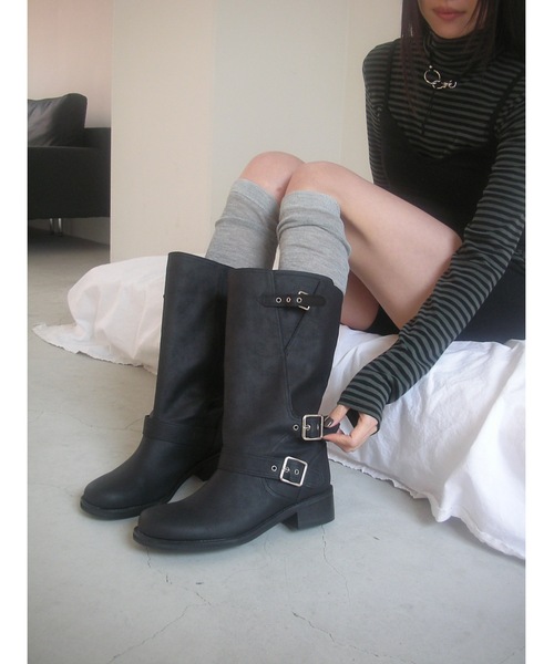 Didot.showroom（ディドット ショールーム）の「【DIDOT.】バイカーミドルブーツ（ブーツ・レディース・ブラウン/ブラック・23cm/24cm/25cm/22.5cm/23.5cm/24.5cm）」の12枚目の写真