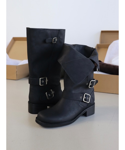 Didot.showroom（ディドット ショールーム）の「【DIDOT.】バイカーミドルブーツ（ブーツ・レディース・ブラウン/ブラック・23cm/24cm/25cm/22.5cm/23.5cm/24.5cm）」の5枚目の写真