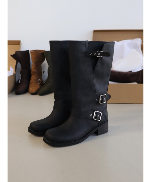 Didot.showroom（ディドット ショールーム）の「【DIDOT.】バイカーミドルブーツ（ブーツ・レディース・ブラウン/ブラック・23cm/24cm/25cm/22.5cm/23.5cm/24.5cm）」の7枚目の写真