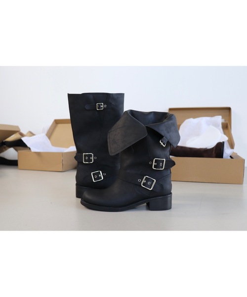 Didot.showroom（ディドット ショールーム）の「【DIDOT.】バイカーミドルブーツ（ブーツ・レディース・ブラウン/ブラック・23cm/24cm/25cm/22.5cm/23.5cm/24.5cm）」の6枚目の写真