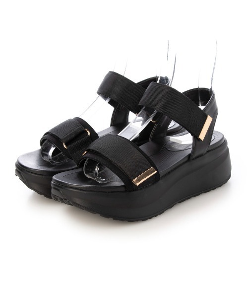 noyau(ノヤウ)の「厚底サテンベルクロスポーツサンダル(サンダル・レディース・ブラック/シルバー/ベージュ・S/M/L/LL)」の4枚目の写真