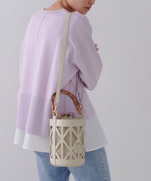 OPAQUE.CLIP | 【2WAY】バンブーハンドルデザインショルダーバッグ(ハンドバッグ)