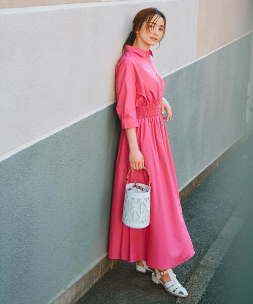 OPAQUE.CLIP(オペークドットクリップ)の「【2WAY】バンブーハンドルデザインショルダーバッグ(ハンドバッグ・レディース・アイボリー/ブラック・00)」の6枚目の写真