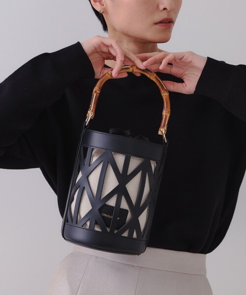 セール】【2WAY】バンブーハンドルデザインショルダーバッグ