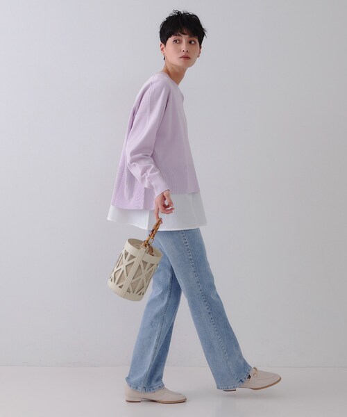 OPAQUE.CLIP(オペークドットクリップ)の「【2WAY】バンブーハンドルデザインショルダーバッグ(ハンドバッグ・レディース・アイボリー/ブラック・00)」の10枚目の写真