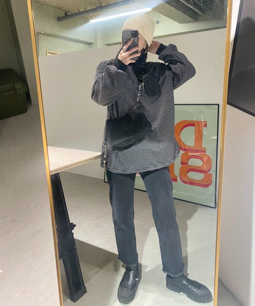 ISOOK（アイスー）の「ミニケース付きチェーンショルダーバッグ(kiharu select)/ポーチ付き ナイロンライク 斜め掛け メッセンジャーバッグ ボディバッグ ハンドバッグ 黒 ブラック（ショルダーバッグ・レディース・ブラック・FREE）」の3枚目の写真