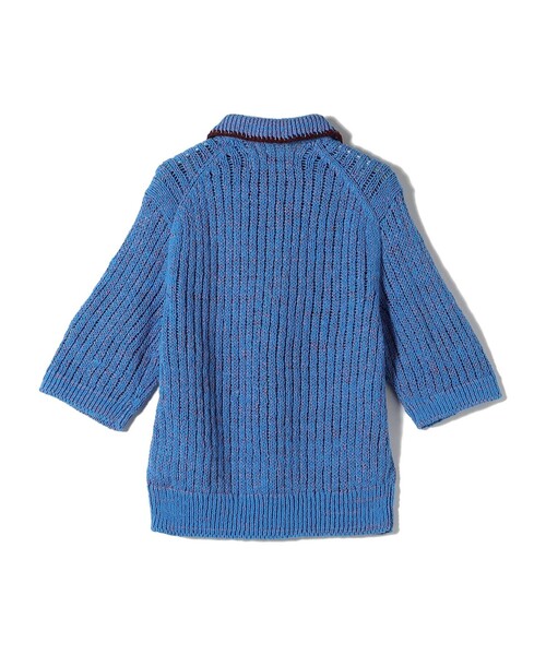 JANESMITH（ジェーンスミス）の「JANE SMITH:3G ハーフ ジップ ポロ ニット（ニット/セーター・レディース・ブルー・ONE SIZE）」の2枚目の写真