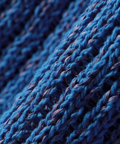 JANESMITH（ジェーンスミス）の「JANE SMITH:3G ハーフ ジップ ポロ ニット（ニット/セーター・レディース・ブルー・ONE SIZE）」の6枚目の写真