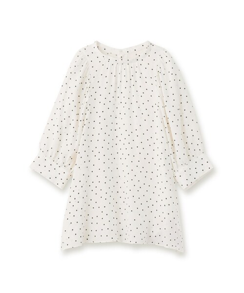 DRESSTERIOR◆イペカドットプリントボリュームスリーブブラウス/34/--/BEG/ドット/085-88016 洗える大人カジュアル】イペカドットプリントボリュームスリーブ