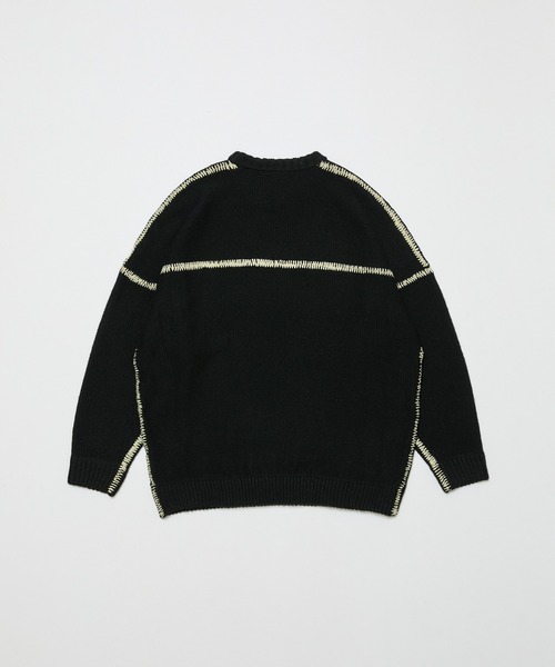 BAL（バル）の「STITCHED DROP SHOULDER SWEATER（ニット/セーター・メンズ・ブラック/ブラウン・1/2/3）」の12枚目の写真