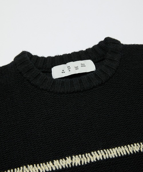 BAL（バル）の「STITCHED DROP SHOULDER SWEATER（ニット/セーター・メンズ・ブラック/ブラウン・1/2/3）」の15枚目の写真