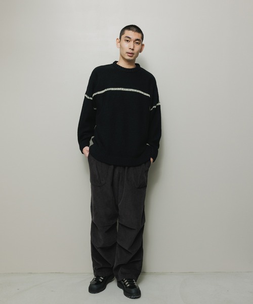 BAL（バル）の「STITCHED DROP SHOULDER SWEATER（ニット/セーター・メンズ・ブラック/ブラウン・1/2/3）」の19枚目の写真