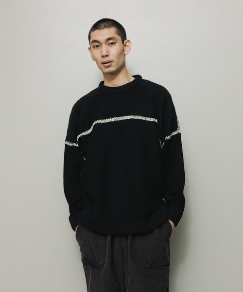 BAL（バル）の「STITCHED DROP SHOULDER SWEATER（ニット/セーター・メンズ・ブラック/ブラウン・1/2/3）」の3枚目の写真