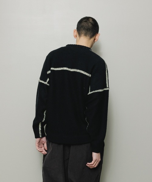 BAL（バル）の「STITCHED DROP SHOULDER SWEATER（ニット/セーター・メンズ・ブラック/ブラウン・1/2/3）」の4枚目の写真