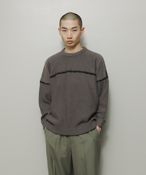 BAL（バル）の「STITCHED DROP SHOULDER SWEATER（ニット/セーター・メンズ・ブラック/ブラウン・1/2/3）」の6枚目の写真