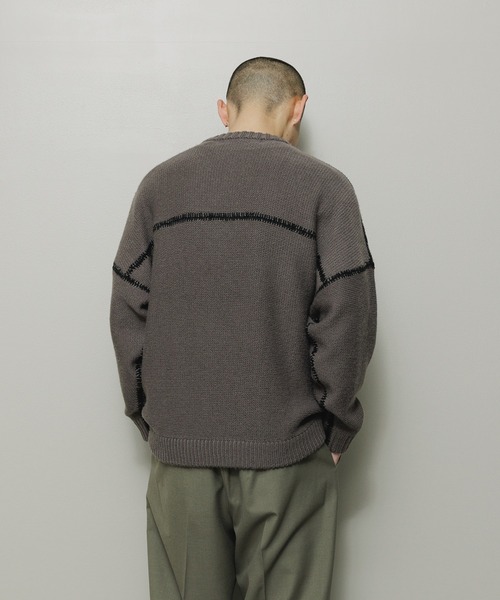 BAL（バル）の「STITCHED DROP SHOULDER SWEATER（ニット/セーター・メンズ・ブラック/ブラウン・1/2/3）」の8枚目の写真