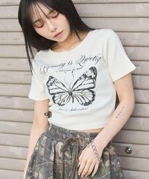 WEGO | WEGO/【25年春夏新作】ヴィンテージウォッシュグラフィックリブT(Tシャツ/カットソー)