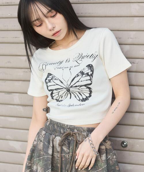 WEGO（ウィゴー）の「WEGO/ヴィンテージウォッシュグラフィックリブT（Tシャツ/カットソー・レディース・その他2/その他3/その他4/その他1/ブラック/ホワイト/その他5/その他6・FREE）」の5枚目の写真