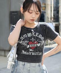 WEGO | WEGO/【25年春夏新作】ヴィンテージウォッシュグラフィックリブT(Tシャツ/カットソー)