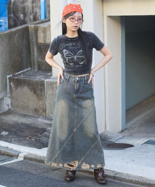 WEGO（ウィゴー）の「WEGO/ヴィンテージウォッシュグラフィックリブT（Tシャツ/カットソー・レディース・その他2/その他3/その他4/その他1/ブラック/ホワイト/その他5/その他6・FREE）」の9枚目の写真