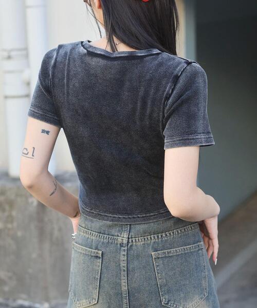 WEGO（ウィゴー）の「WEGO/ヴィンテージウォッシュグラフィックリブT（Tシャツ/カットソー・レディース・その他2/その他3/その他4/その他1/ブラック/ホワイト/その他5/その他6・FREE）」の16枚目の写真