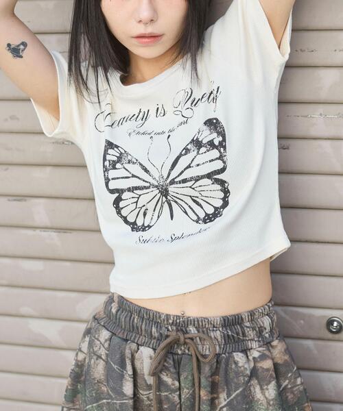 WEGO（ウィゴー）の「WEGO/ヴィンテージウォッシュグラフィックリブT（Tシャツ/カットソー・レディース・その他2/その他3/その他4/その他1/ブラック/ホワイト/その他5/その他6・FREE）」の18枚目の写真