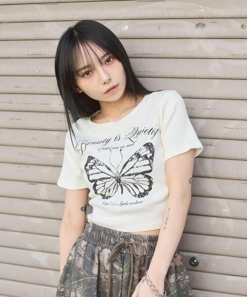 WEGO（ウィゴー）の「WEGO/ヴィンテージウォッシュグラフィックリブT（Tシャツ/カットソー・レディース・その他2/その他3/その他4/その他1/ブラック/ホワイト/その他5/その他6・FREE）」の21枚目の写真