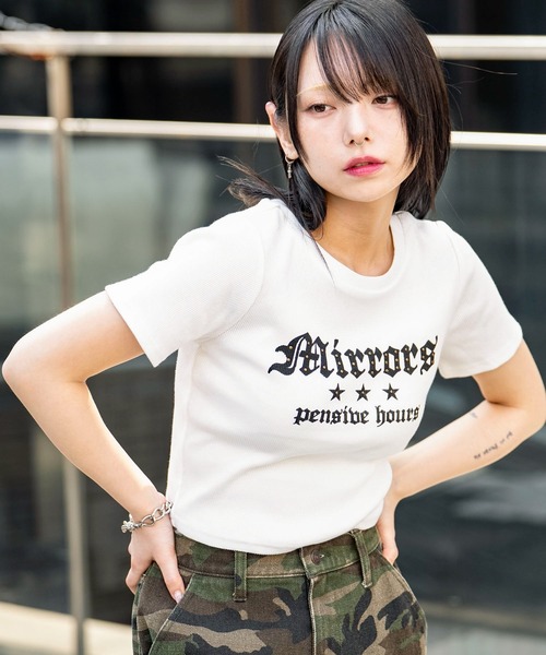 WEGO（ウィゴー）の「WEGO/ヴィンテージウォッシュグラフィックリブT（Tシャツ/カットソー・レディース・その他2/その他3/その他4/その他1/ブラック/ホワイト/その他5/その他6・FREE）」の7枚目の写真