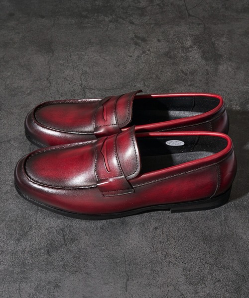 TETE HOMME（テットオム）の「かぶき染め コインローファー（ローファー・メンズ・ブラック/ボルドー・MEDIUM/LARGE/X-LARGE/SMALL）」の4枚目の写真