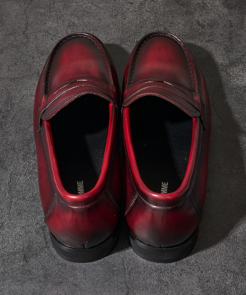 TETE HOMME（テットオム）の「かぶき染め コインローファー（ローファー・メンズ・ブラック/ボルドー・MEDIUM/LARGE/X-LARGE/SMALL）」の5枚目の写真