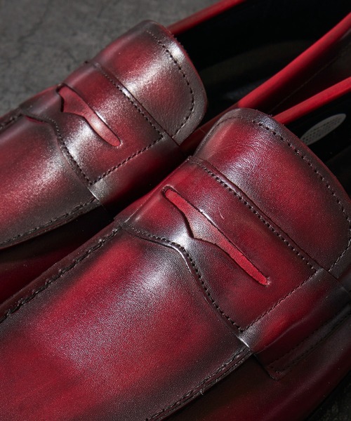 TETE HOMME（テットオム）の「かぶき染め コインローファー（ローファー・メンズ・ブラック/ボルドー・MEDIUM/LARGE/X-LARGE/SMALL）」の7枚目の写真