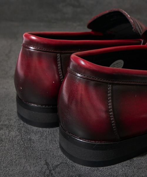 TETE HOMME（テットオム）の「かぶき染め コインローファー（ローファー・メンズ・ブラック/ボルドー・MEDIUM/LARGE/X-LARGE/SMALL）」の8枚目の写真