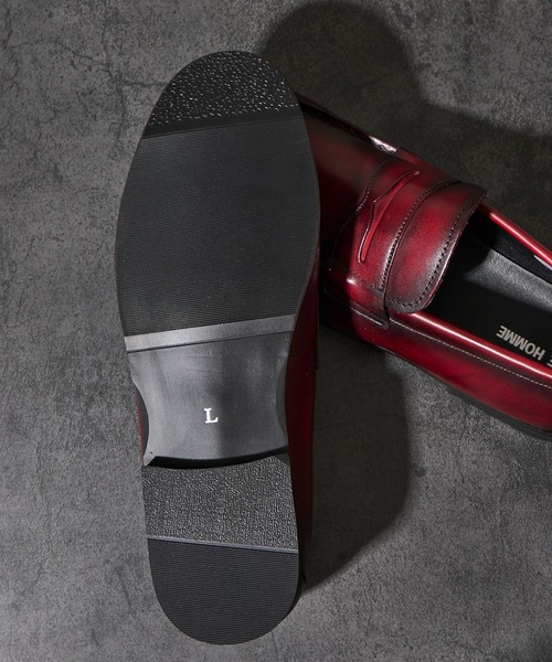 TETE HOMME（テットオム）の「かぶき染め コインローファー（ローファー・メンズ・ブラック/ボルドー・MEDIUM/LARGE/X-LARGE/SMALL）」の10枚目の写真