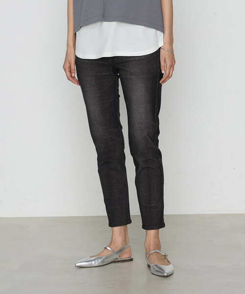 COMME CA(コムサ)の「ヴィンテージデニムリアルプリントハイテンション パンツ(その他パンツ・レディース・ブラック/ネイビー/サックスブルー・7号/9号/11号)」の1枚目の写真