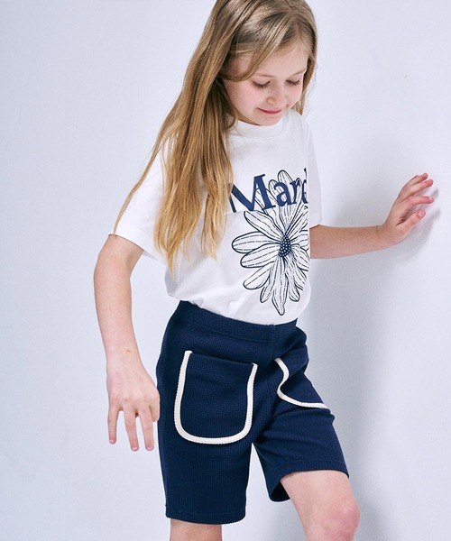 Mardi Mercredi（マルディメクルディ）の「KIDS TSHIRT FLOWERMARDI / キッズ Tシャツ フラワーマルディ（Tシャツ/カットソー・キッズ・レッド/ブラック×ピンク/ネイビー/アイボリー・100cm/110cm/120cm/130cm）」の17枚目の写真