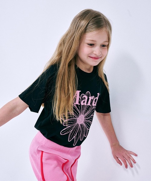 Mardi Mercredi（マルディメクルディ）の「KIDS TSHIRT FLOWERMARDI / キッズ Tシャツ フラワーマルディ（Tシャツ/カットソー・キッズ・レッド/ブラック×ピンク/ネイビー/アイボリー・100cm/110cm/120cm/130cm）」の22枚目の写真