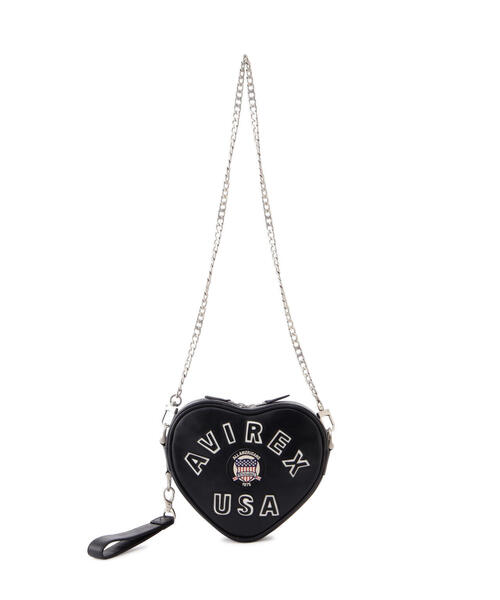 直営店限定》VARSITY HEART CHAIN BAG/バーシティーハートチェーン