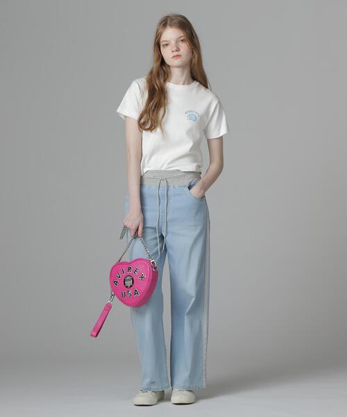 AVIREX(アヴィレックス)の「《直営店限定》VARSITY HEART CHAIN BAG/バーシティーハートチェーンバッグ(ショルダーバッグ・レディース・ピンク/ブラック/レッド・F)」の22枚目の写真