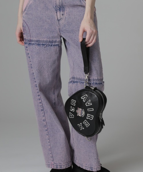 AVIREX（アヴィレックス）の「《直営店限定》VARSITY HEART CHAIN BAG/バーシティーハートチェーンバッグ（ショルダーバッグ・レディース・ピンク/ブラック・F）」の14枚目の写真