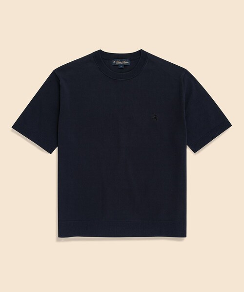 BROOKS BROTHERS(ブルックスブラザーズ)の「◆オンラインストア限定◆ギマコットン GFロゴ ショートスリーブセーター(ニット/セーター・メンズ・ネイビー/ブラウン/グレー・LARGE/MEDIUM/SMALL/X-LARGE)」の3枚目の写真