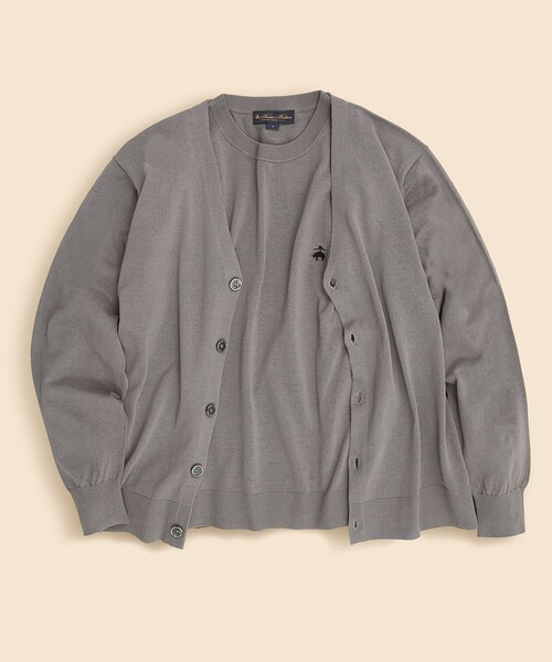 BROOKS BROTHERS(ブルックスブラザーズ)の「◆オンラインストア限定◆ギマコットン GFロゴ ショートスリーブセーター(ニット/セーター・メンズ・ネイビー/ブラウン/グレー・LARGE/MEDIUM/SMALL/X-LARGE)」の5枚目の写真