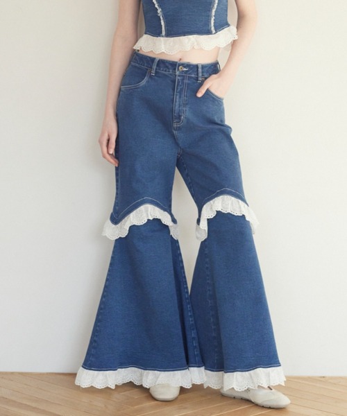 【新品】HONEY MI HONEY 2wayフレアデニム two-way denim flare pants