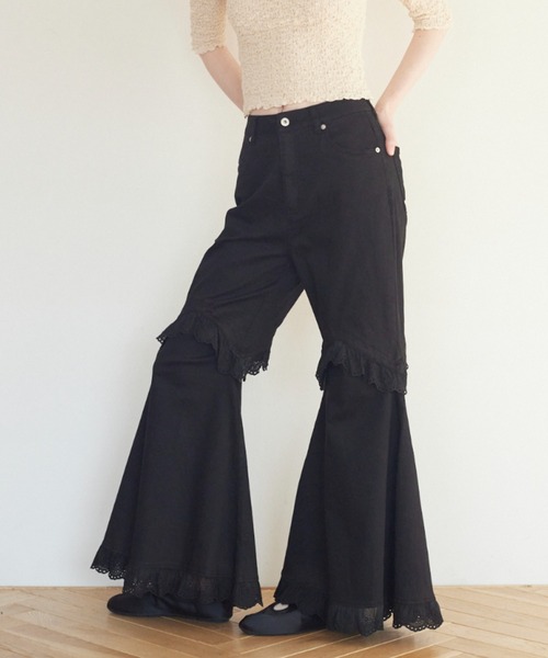 【新品】HONEY MI HONEY 2wayフレアデニム two-way denim flare pants