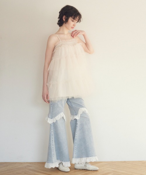 セール】two-way denim flare pants（デニムパンツ）｜HONEY MI