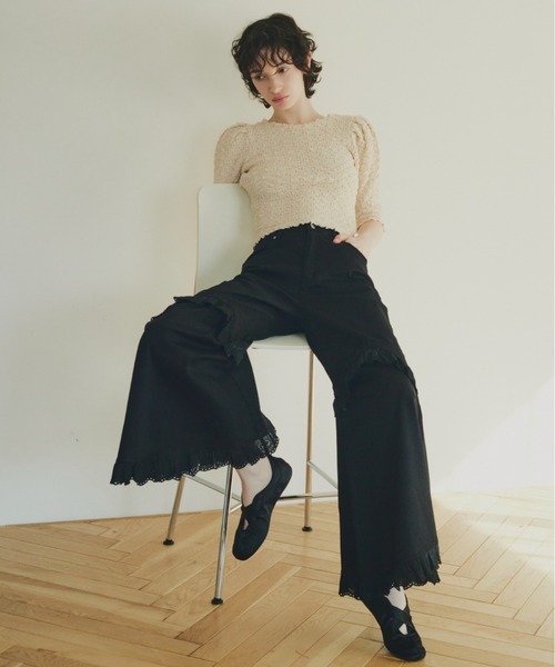 セール】two-way denim flare pants（デニムパンツ）｜HONEY MI